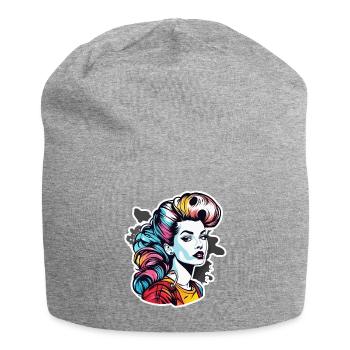 Rockabilly / Pin-up Girl / Girl Power / Années 50 - Bonnet en jersey - gris chiné - Devant