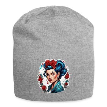 Rockabilly / Pin-up Girl / Girl Power / Années 50 - Bonnet en jersey - gris chiné - Devant