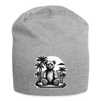 Teddybär / Kuscheltier / Stofftier / Geschenkidee - Jersey-Beanie - Grau meliert - Vorne