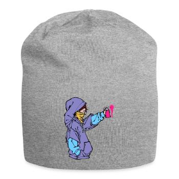 Graffiti Spraydose Kunst Strassenkunst Sprayer - Jersey-Beanie - Grau meliert - Vorne
