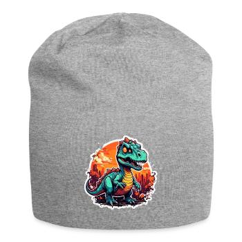 Dinosaurier / Tier / Urzeit / Reptil / Jungs - Jersey-Beanie - Grau meliert - Vorne