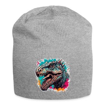 Dinosaurier / Tier / Urzeit / Reptil / Jungs - Jersey-Beanie - Grau meliert - Vorne