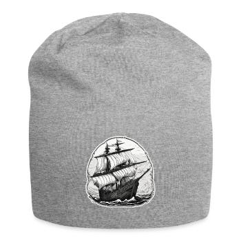 Ship / Boat / Anchor / Sea / Ocean / Captain - Jersey Beanie - heather grey - Front