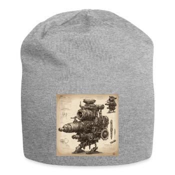 Plan / Sépia / Vintage / Rétro / Machine - Bonnet en jersey - gris chiné - Devant
