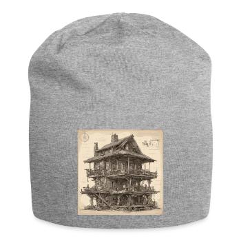 Plan / Sépia / Vintage / Rétro / Maison - Bonnet en jersey - gris chiné - Devant