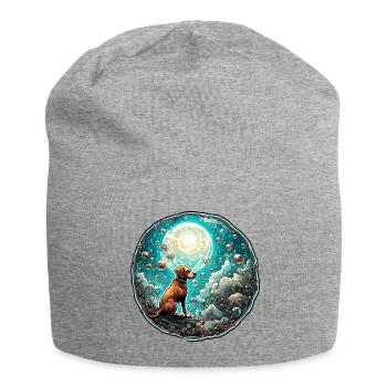 Animal dans bulle de savon / enfantin / mignon / chien - Bonnet en jersey - gris chiné - Devant