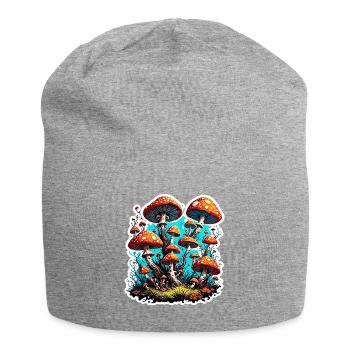 Mushroom / Mushroom / Meadow / Forest / Goa / Psy - Jersey Beanie - heather grey - Front