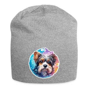 Animal dans bulle de savon / enfantin / mignon / chien - Bonnet en jersey - gris chiné - Devant