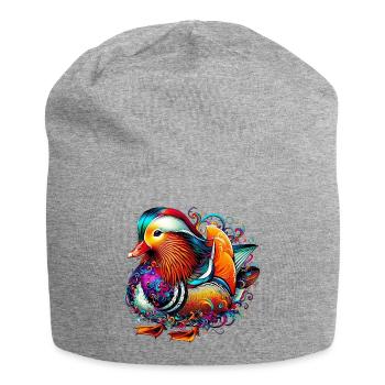 Canard mandarin - Bonnet en jersey - gris chiné - Devant