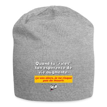When you grumble - Jersey Beanie - heather grey - Front