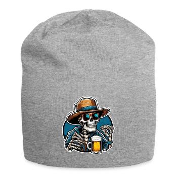 Crâne / Crâne / Squelette / Gothique / Tatouage - Bonnet en jersey - gris chiné - Devant