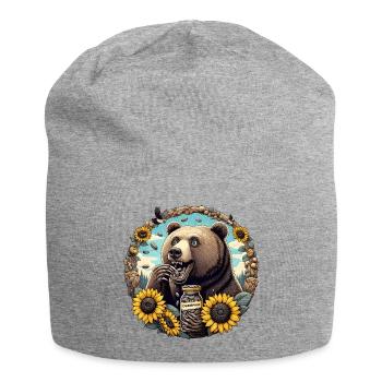 Bear Sunflower Seeds Sunflower Seeds Gift - Jersey Beanie - heather grey - Front