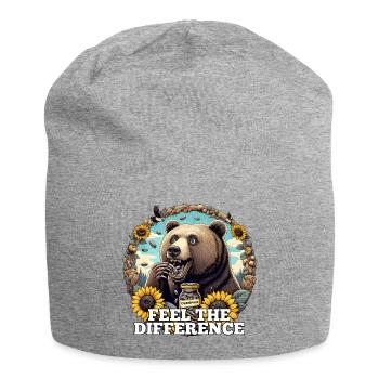 Bear Sunflower Seeds Sunflower Seeds Gift - Jersey Beanie - heather grey - Front