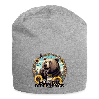 Bear Sunflower Seeds Sunflower Seeds Gift - Jersey Beanie - heather grey - Front