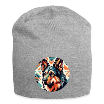 Chien / Animal / Animal de compagnie / Poilu / Berger allemand - Bonnet en jersey - gris chiné - Devant