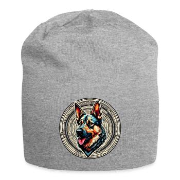 Chien / Animal / Animal de compagnie / Poilu / Berger allemand - Bonnet en jersey - gris chiné - Devant