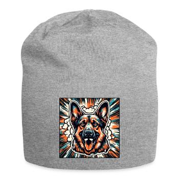 Chien / Animal / Animal de compagnie / Poilu / Berger allemand - Bonnet en jersey - gris chiné - Devant