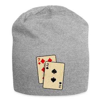 Poker Jeu de cartes Jeux de hasard Casino Poker Round - Bonnet en jersey - gris chiné - Devant