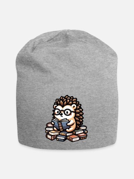 Igel-Bücherwurm: Das literarische Rückgrat - Jersey-Beanie - Grau meliert