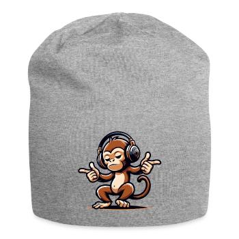 The Mix Master Monkey - Jersey Beanie - heather grey - Front