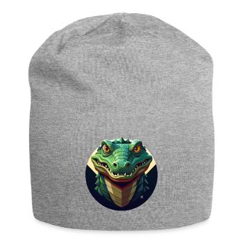 Circular geometric crocodrago - Jersey Beanie - heather grey - Front