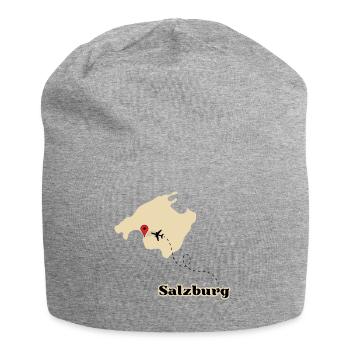 Reiseziel Mallorca Flug von Salzburg - Jersey-Beanie - Grau meliert - Vorne