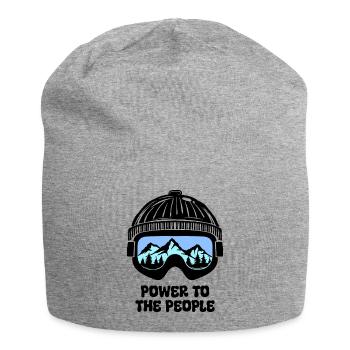Skifahrer Statement Wintersport Winterurlaub Berg - Jersey-Beanie - Grau meliert - Vorne