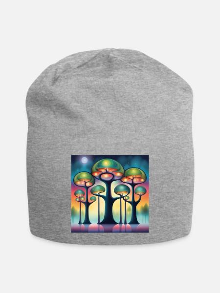 Bäume - Jersey-Beanie - Grau meliert