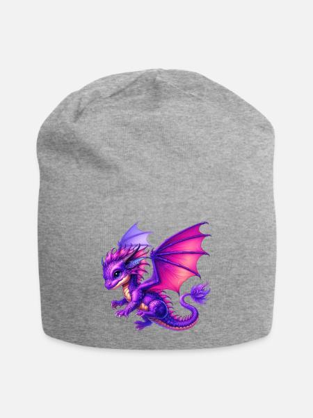 Drache - Jersey-Beanie - Grau meliert