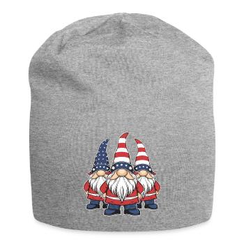 Gnomes patriotiques américains avec drapeau américain - Bonnet en jersey - gris chiné - Devant