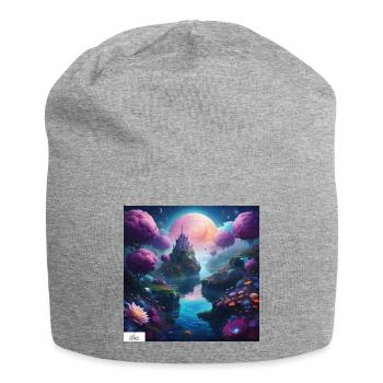 Ätherisches Königreich Traumlandschaft - Jersey-Beanie - Grau meliert - Vorne
