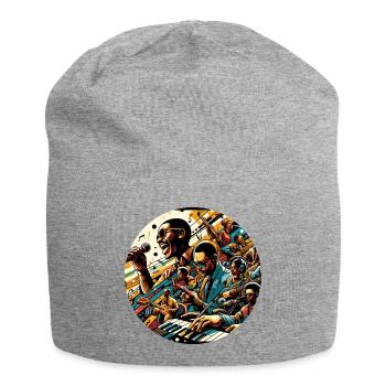 Afro Style Seele - Jersey-Beanie - Grau meliert - Vorne