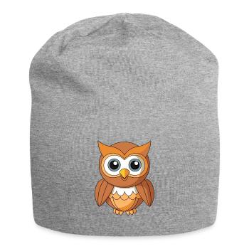 Eule Niedliche Maskottchen Zeichentrickfigur Kawaii - Jersey-Beanie - Grau meliert - Vorne