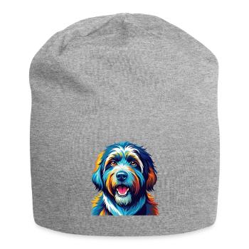 Katalanische Schäferhundrasse Bunte Karikatur Kawaii - Jersey-Beanie - Grau meliert - Vorne