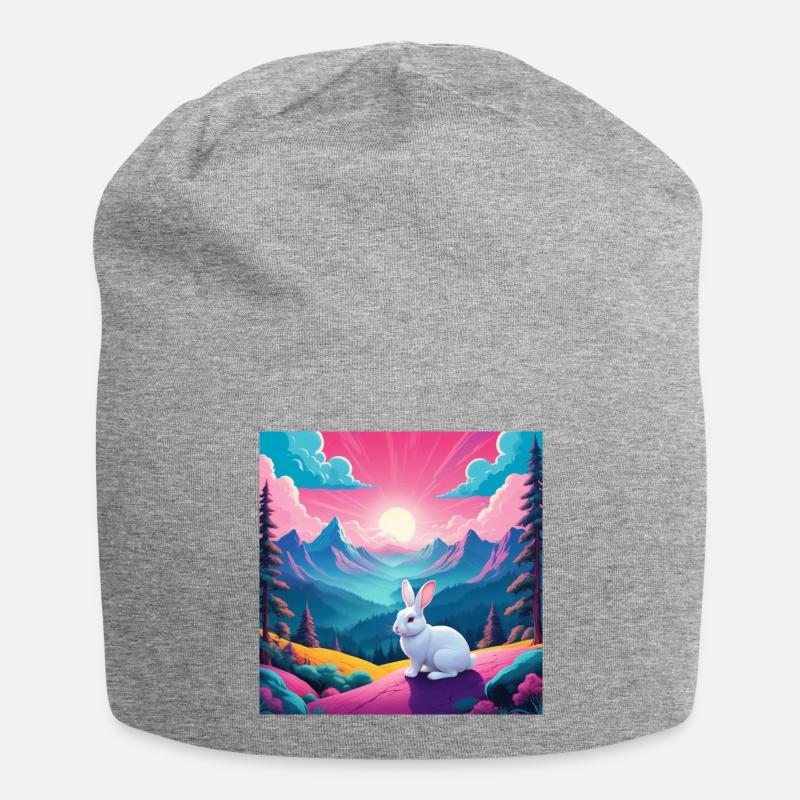 Rabbit on the mountain - Jersey Beanie - heather grey