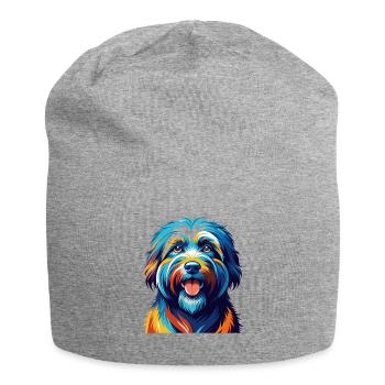 Katalanische Schäferhundrasse Bunte Karikatur Kawaii - Jersey-Beanie - Grau meliert - Vorne