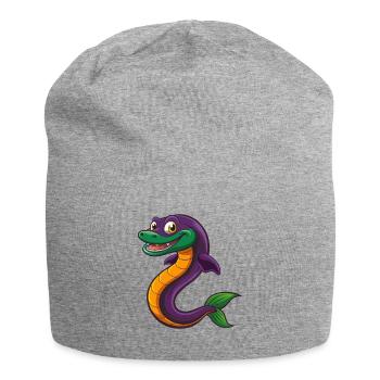 Anguille drôle Kawaii Dessin animé Personnage Clipart - Bonnet en jersey - gris chiné - Devant