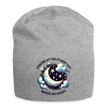 Le ciel étoilé me rend heureux - Bonnet en jersey - gris chiné - Devant