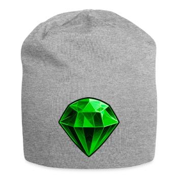 Précieuse pierre précieuse émeraude verte - Bonnet en jersey - gris chiné - Devant