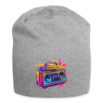 90s Boom Box Jukebox Retro vintage 80s - Jersey Beanie - heather grey - Front