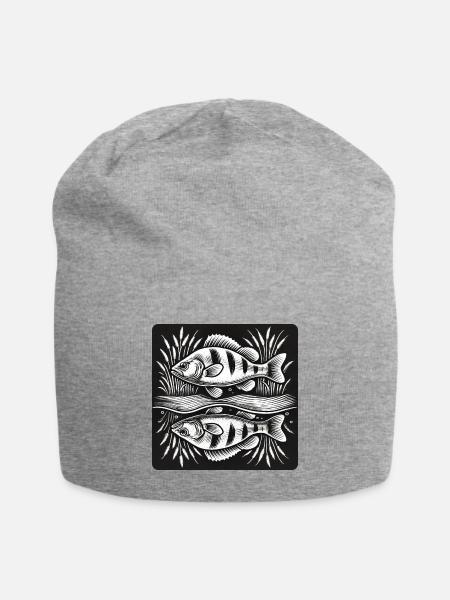 Barsch Fisch Angel Design - Jersey-Beanie - Grau meliert