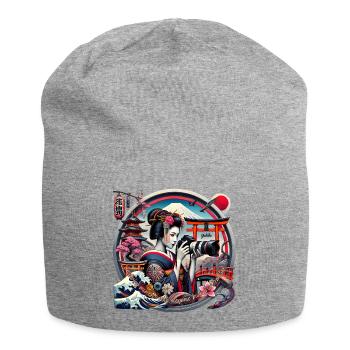 Yukiko Geisha: Capturing Elegance Through the Lens - Jersey-Beanie - Grau meliert - Vorne