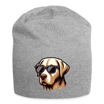 Cooler Labrador Hundekopf - Jersey-Beanie - Grau meliert - Vorne