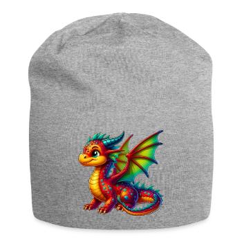 Drache - Jersey-Beanie - Grau meliert - Vorne