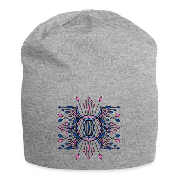Symmetrisch funkelt Blau Rosa - Jersey-Beanie - Grau meliert - Vorne
