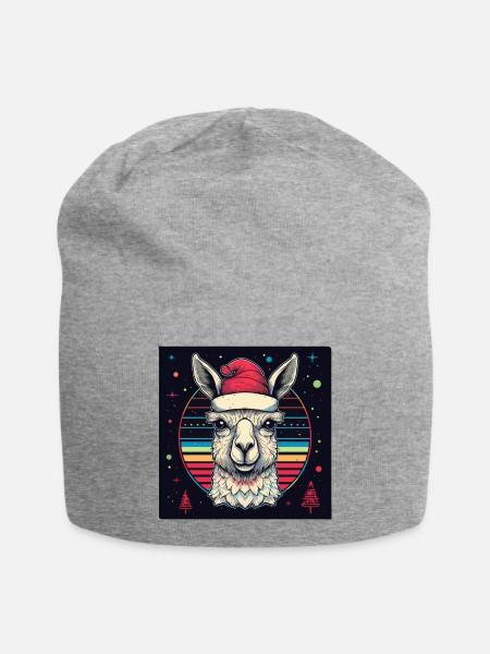 Alpaka X-Mas - Jersey-Beanie - Grau meliert