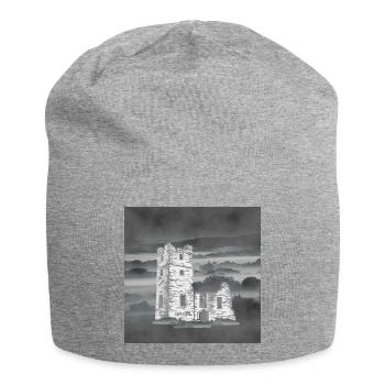Nebelruine Turm im Morgendunst - Jersey-Beanie - Grau meliert - Vorne