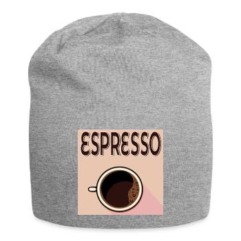 Café expresso - Bonnet en jersey - gris chiné - Devant