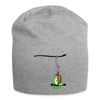 SKI LIFT KIDS SKIING DINOSAUR - Jersey Beanie - heather grey - Front