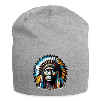 Amerikanisch, Indianer, Amerikaner - Jersey-Beanie - Grau meliert - Vorne